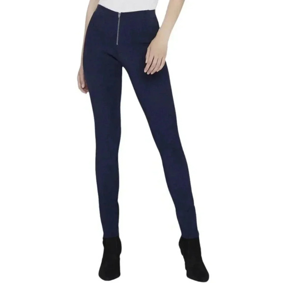 Alice + Olivia Suede Leggings Zip Front Women SZ 4 100% Lamb Leather Made in USA